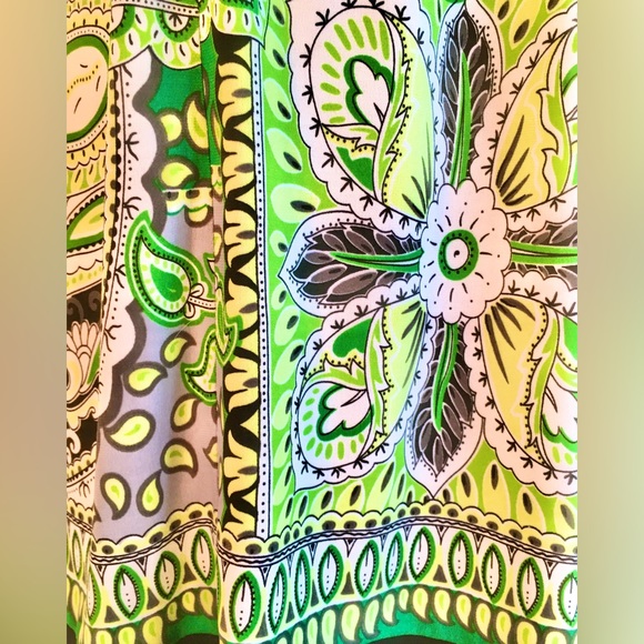 London Times black,green,paisley empire waist mini dress-Size 6-EUC. SUMMER FUN - Picture 7 of 13